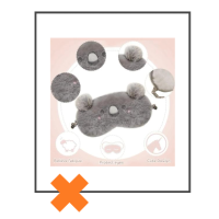 Slaapmasker Koala grijs II